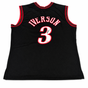 maillot philadelphia sixers allen iverson – signature dos – beckett authentification