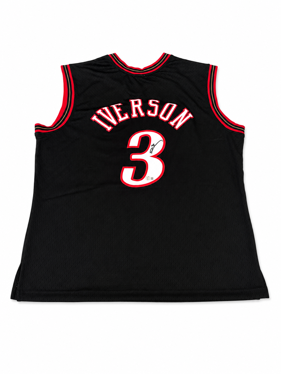 maillot philadelphia sixers allen iverson – signature dos – beckett authentification maillot philadelphia sixers allen iverson – signature dos – beckett authentification