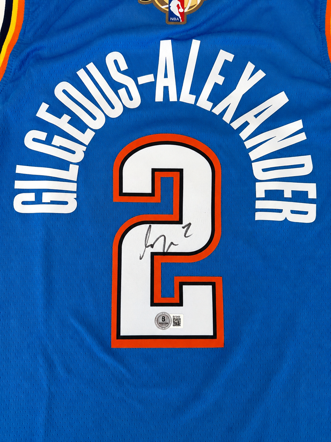 maillot oklahoma city thunder shaï gilgeous alexander signature dos beckett authentification maillot oklahoma city thunder shaï gilgeous alexander signature dos beckett authentification