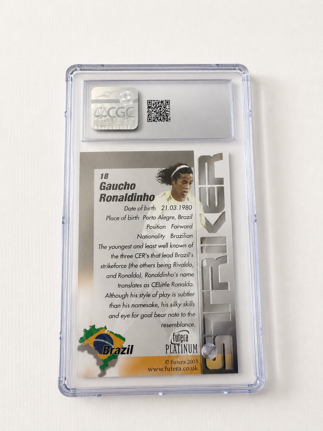 ronaldinho futera platinium 2003 cgc 8 ronaldinho futera platinium 2003 cgc 8