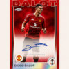 carte 2025 topps chrome uefa club competitions diogo dalot purple auto