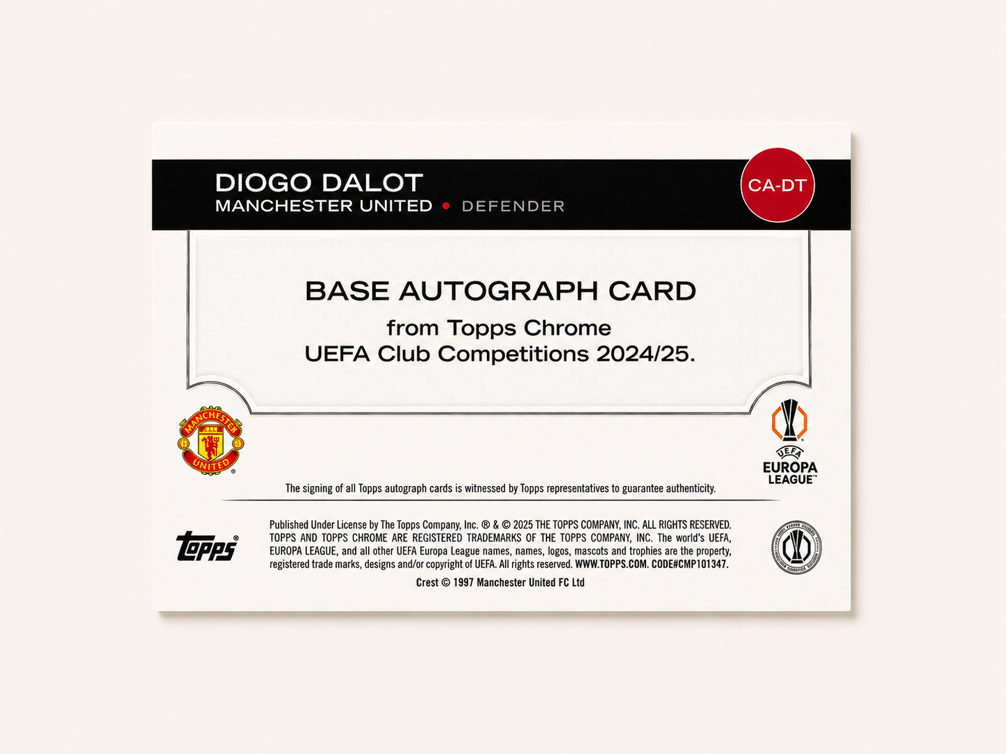 carte 2025 topps chrome uefa club competitions diogo dalot purple auto carte 2025 topps chrome uefa club competitions diogo dalot purple auto