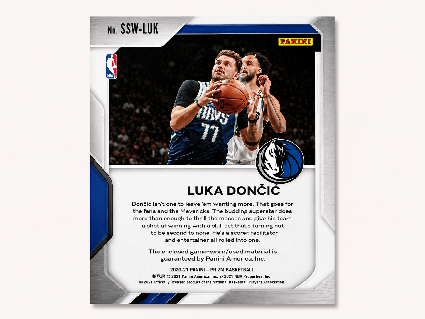 luka doncic 2020 21 panini prizm sensational swatches game worn patch luka doncic 2020 21 panini prizm sensational swatches game worn patch