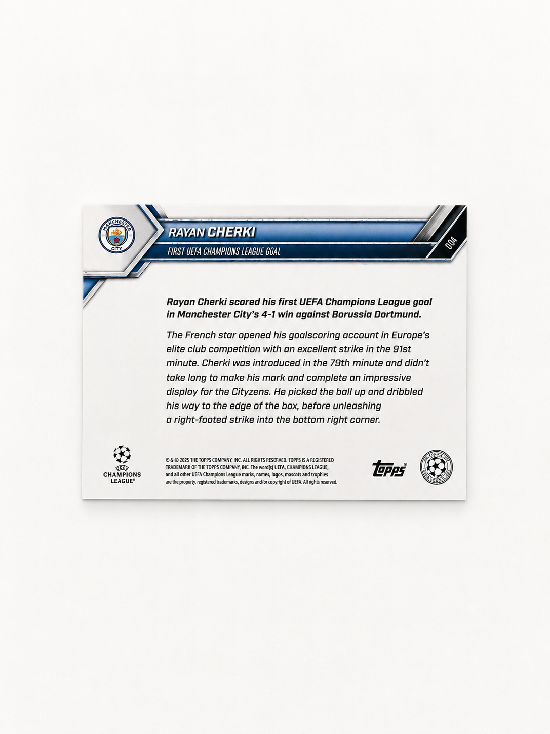 ucl topps now 2025 26 rayan cherki /50 gold foil #48 ucl topps now 2025 26 rayan cherki /50 gold foil #48