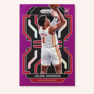 panini prizm 2021 22 – jalen johnson #305 hyper purple rookie rc ssp – atlanta hawks